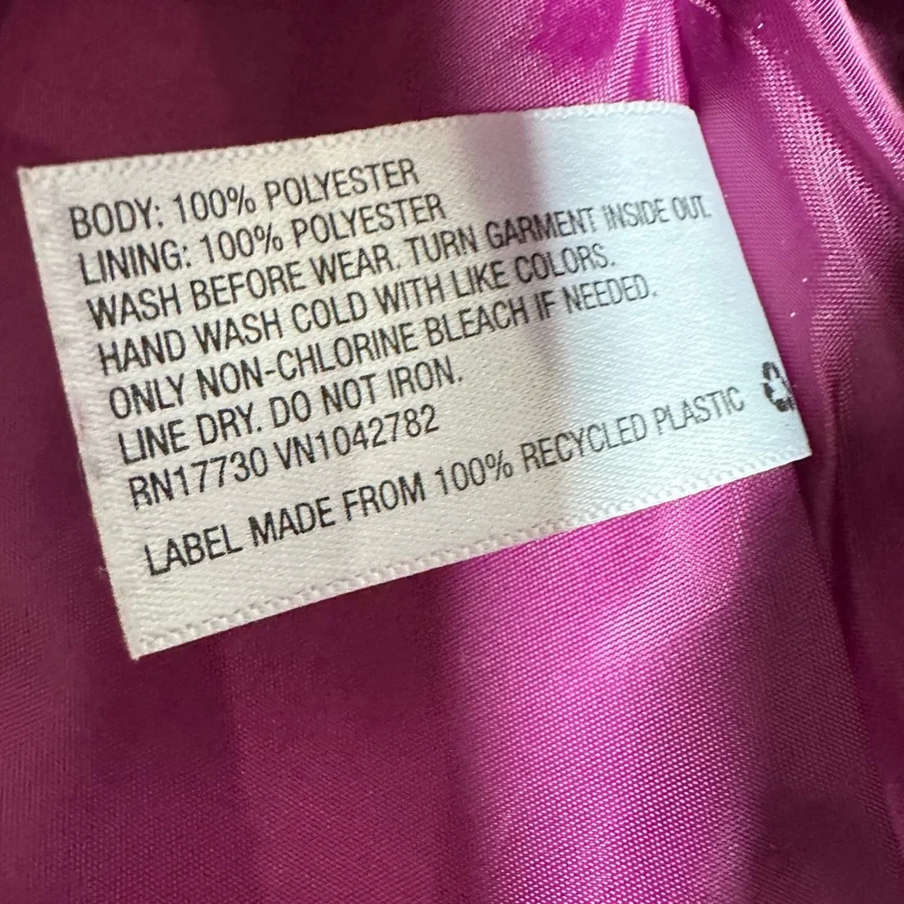 Cherokee Magenta Gold Foil‎ Feather Pleated Dress Special Occasion Party NWOT